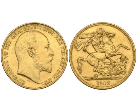 Edward VII, Coronation, 1902, matt proof two-pounds (S. 3968), light bagmarks, occasional bagmarks and two small hairlines, e