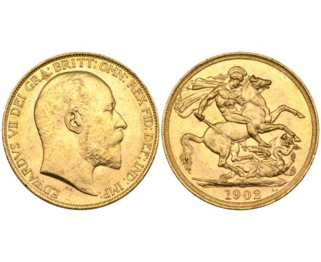 Edward VII, Coronation, 1902, two-pounds (S. 3967), light bagmarks, tiny edge nicks, good extremely fine