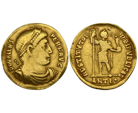 Valens (364-378), solidus, Antioch, 364-367, diademed, draped and cuirassed bust right, rev., restitvtor – reipvblicae, Emper