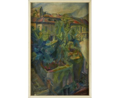 Gemälde Jenö Paizs-Goebel1896 Budapest - 1944 Budapest "Sommerlicher Stadtwinkel" u. re. sign. Paizs Goebel J. Öl/Karton auf 