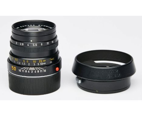 Objektiv Leitz, Summicron-M, 1:2/50,Lens Made in Canada, Nr.: 3098815. Gebrauchsspuren, Linse m. leichter Trübung, ohne Funkt