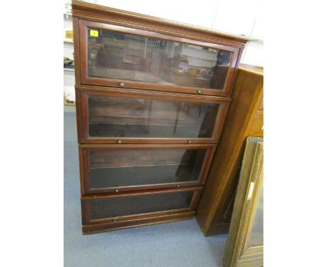 A Meorota B 12 1/4 Globe Wernicker style mahogany, four section bookcase, 54 1/8" x 34" x 11 1/2" 