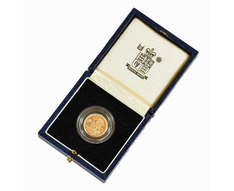 Elizabeth II, Proof Half Sovereign 1993, obv. Maklouf portrait of the Queen, rev. Pistrucci, encapsulated in Royal mint case 