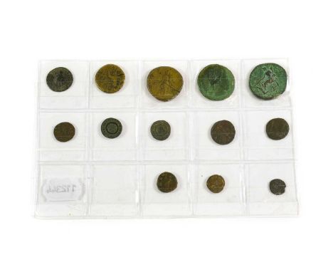 Collection of Roman and Byzantine Coins including a Roman Imperial, Trajan (98-117AD) sestertius, obv. IMP CAES NERVAE TRAIAN