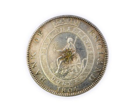 George III, Bank of England Dollar 1804, obv. older laureate &amp; draped bust, C.H.K. with stops on truncation, no stop afte