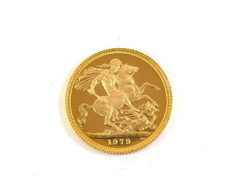 Elizabeth II, Proof Sovereign 1979, Machin portrait of the Queen, Pistrucci rev., no certificate, encapsulated in Royal Mint 