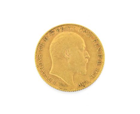 Edward VII, Half Sovereign 1909, obv. bare head right, rev. Pistrucci, BP in exergue, Fine+