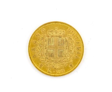Kingdom of Italy, Victor Emmanuel II (1861-1878) 20 Lira 1862, obv. head left, VITTORIO EMANUELE II, rev. REGNO ITALIANO arou