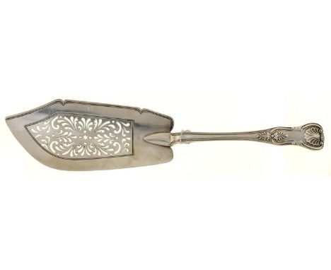 A VICTORIAN SILVER FISH SLICE, FIDDLE PATTERN, BY MARY CHAWNER, LONDON 1838, 5 OZ 8 DWT Light erasure of initial or crest, ot