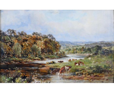HENRY MORLEY PARK (1850-1895) LEA BRINK FOWNHOPE HEREFORDSHIRE IN AUTUMN, WITH LENGTHY PRESENTATION INSCRIPTION, POSSIBLY IN 