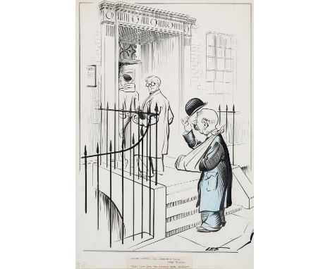 JOSEPH LEE (1901-1975) - LONDON LAUGHS: DOCTOR JOHNSON'S HOUSE GOUGH SQUARE (PUBLISHED 9 JANUARY 1935), SIGNED, PEN, INK AND 