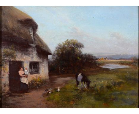 HUGH BERRY SCOTT (1853-1940) - MOTHER'S DARLING, SIGNED, SIGNED AGAIN, INSCRIBED WITH THE TITLE AND ARTIST'S ADDRESS WATCHTOW