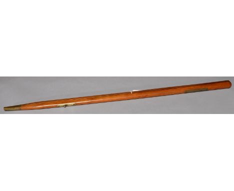 A BRITISH MILITARY OFFICER'S BRASS AND VARNISHED LIGHT WOOD PACE STICK, FIRST HALF 20TH C, 91CM Good quality and condition