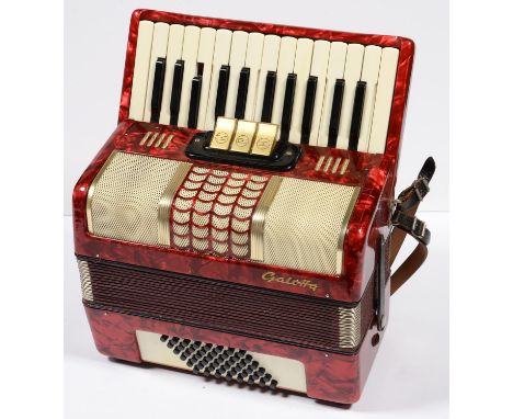 A GALOTTA PIANO ACCORDION, CASED In apparently good condition, untried, sold as seen