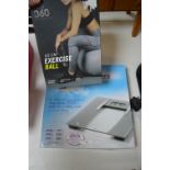 Digital Scales and an Exercise Ball