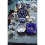 Ringtons Blue & White Pottery Items plus a Queen E