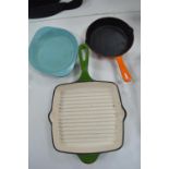 Cast Iron Enamel Skillet, Pan, and Oven Dish