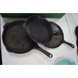 Three Cast Iron Skillets