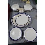 12pcs of Vintage Blue & White Tableware Including