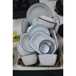 Vintage Blue & White Enamel Cookware