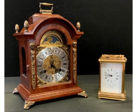 Clocks - A modern mantel clock, 8-day movement, moon indication, German movement, Dutch design; other  Thomas and Reed Carria