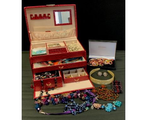 A pearl company multi-colour cultured pearl necklace, others creamy white,  Antica Murrina glass  pendant necklace;  beads, e