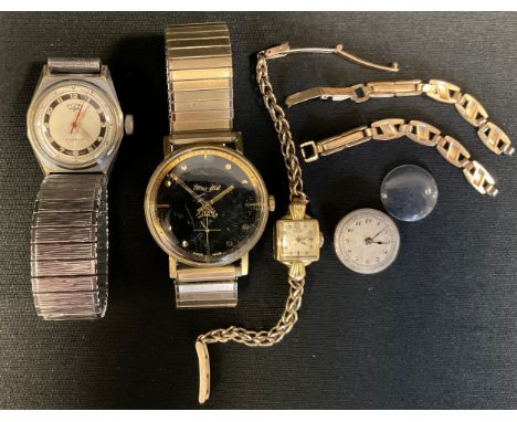 Watches - ladies Tissot 18ct gold cased watch head, with 9ct gold bracelet,, 13.3g gross;  Rotary incabloc, 27mm diameter, Sw
