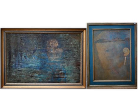 Elizabeth Macfarlane - 'Golden Section', mixed media, 74 x 53 cm and 'River Bottom', mixed media, 52 x 80 cm, hand-finished f