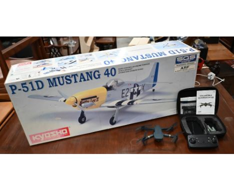 Kyosho P-SID Mustang 40 radio controlled model kit (boxed), to/w a Blade 720 collapsible Quadrocopter (2) 