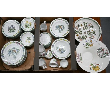 An extensive Royal Worcester 'Worcester Herbs' dinner/tea service to/w a Portmeirion 'Botanic Gardens' large bowl and dish 