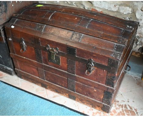 A vintage dome top trunk 