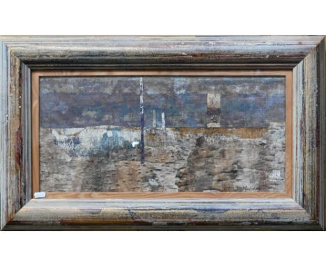 Elizabeth Macfarlane - 'Estuary', mixed media, signed lower right, 24 x 51 cm, hand-finished frame 
