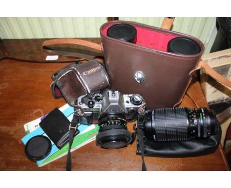 A SELECTION OF OPTICAL EQUIPMENT, to include; camera, binoculars etc. 