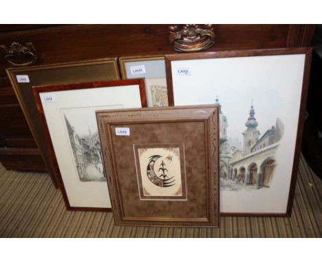 A SELECTION OF DECORATIVE PICTURES &amp; PRINTS to include an Aboriginal graphic 