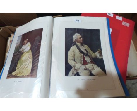 A folder of 31 19th century historical portrait engravings and a folder of 40 theatrical portrait prints c.1900