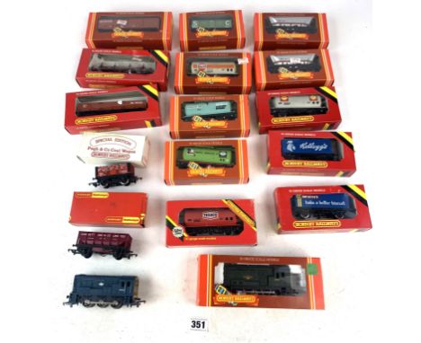 16 Hornby Dublo rolling stock inc. Wagons and vans, all boxed and 1 unboxed Lima engine