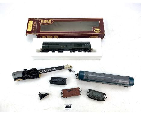 Airfix GMR green diesel locomotive (boxed), Hornby Dublo engine, crane &amp; wagons