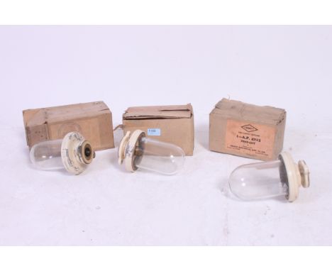 A set of three vintage Industrial Pendant Light Fitting's by Cemco, all in original boxes with original packaging, in the sty