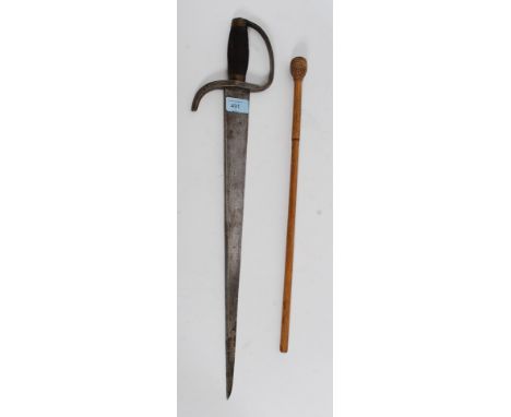 A weighted baton / priest / swagger stick along with a short left handed sword please see images