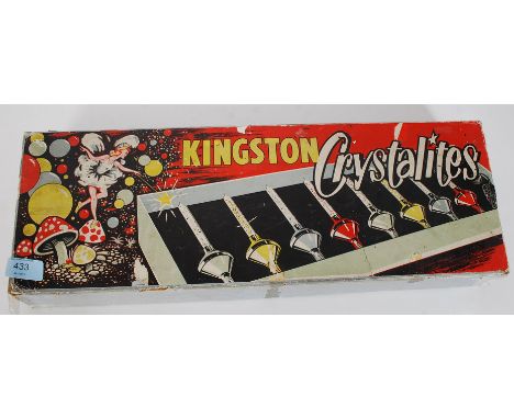 A cased set ofKingston Crystalytes Christmas lights made by KINGSTON LAMP CO LTD of Hull, with bayonet fitting and crocodile 
