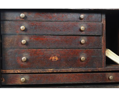 A vintage Engineers work box / case having full down front, fully appointed interior retaining two keys and several engineeri