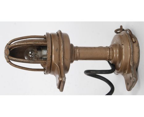 A charming vintage Lucas stamped classic car engine inspection lamp, with caged bulb to top. 