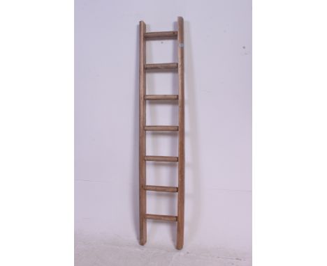 A Vintage wooden mini step ladder  hand sanded and waxed- ideal display item/ towel rail, etc.. 102 H x 36 W x 7 D
