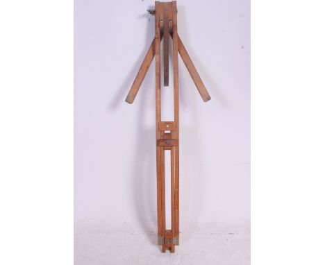 A vintage large wooden artists easel having metamorphic action previously owned by listed artist Michael Coote - Sherlock Hol