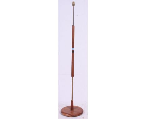 A retro / vintage teak and brass standard lamp. H140 Tall 