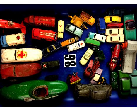 A collection of playworn  Die-cast and Tin Toys from 1950s-1960s by various makers: including large scale Corgi Vanwall and s