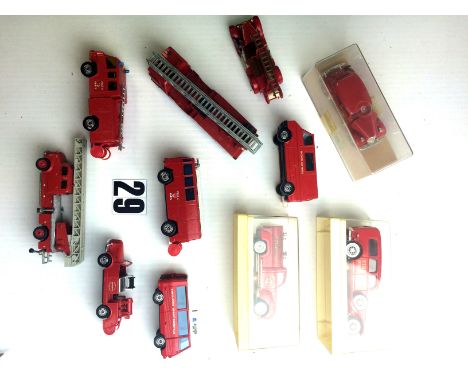 Solido Fire and Emergency Vehicles: various models, three boxed, VG-E, boxes G (12), together with a Siku fire engine model V