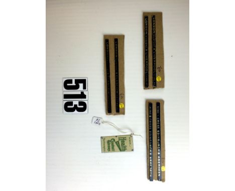 O Gauge Accessories; including three pairs of Hornby Carriage Boards, F, Ashford Station sign (re-painted), three finials and