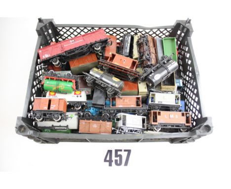 Unboxed OO Gauge Freight Stock by various makers: some from kits, but including Hornby Ferryvan, Castrol tanker, Breakdown Cr