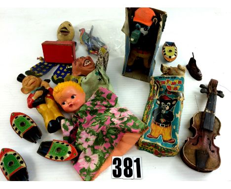 A Collection of Vintage Toys: including 'Cameraman Bear' in its box, P (11)